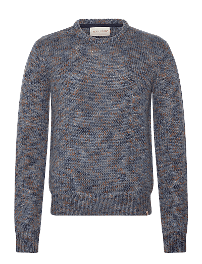 Revolution Knit Sweater - Round Necks - BLUE / blue