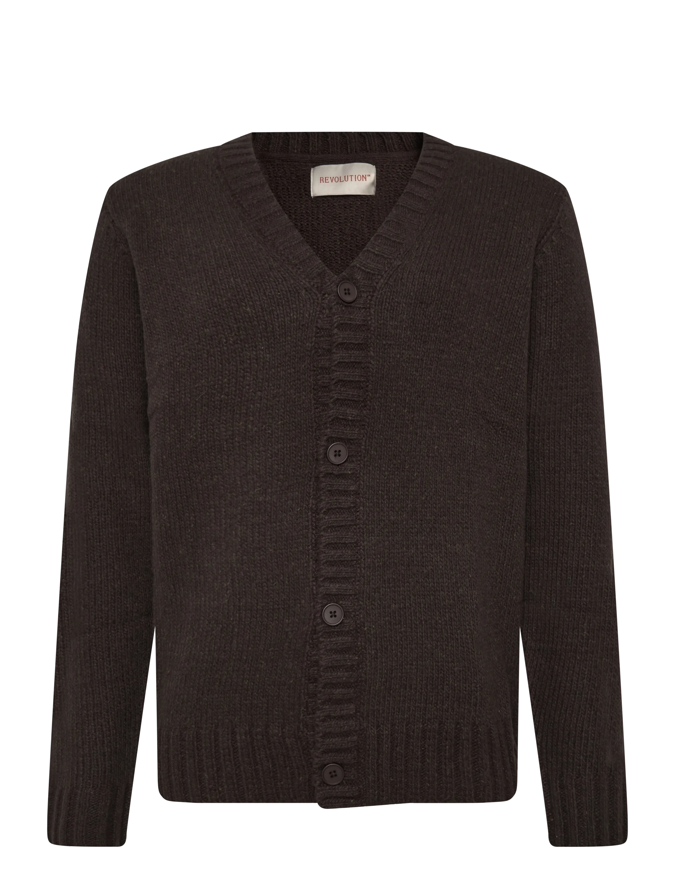 Revolution Knit Cardigan - Cardigans - DARKBROWN / brown