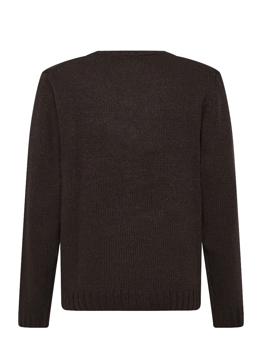 Revolution - Knit Cardigan - cardigans - darkbrown - 1