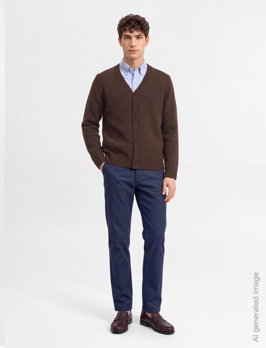 Revolution - Knit Cardigan - strickjacken - darkbrown - 0