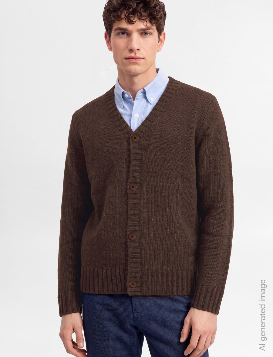 Revolution - Knit Cardigan - strickjacken - darkbrown - 3