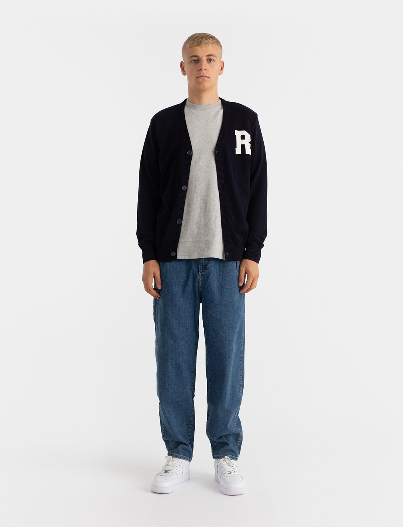 Revolution - Loose Knit Cardigan - navy - 3