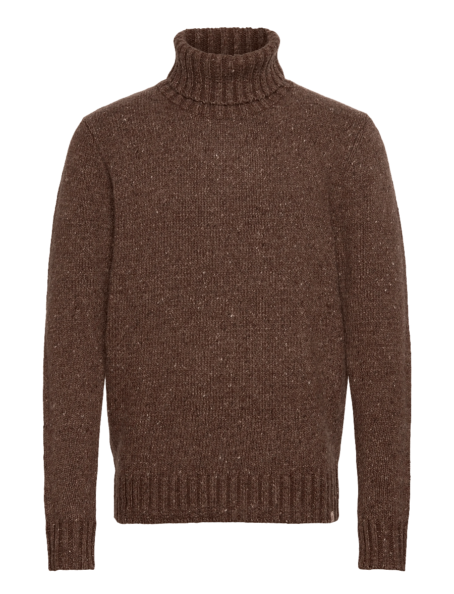 Revolution - High-neck Sweather - rullekraver - brown - 0