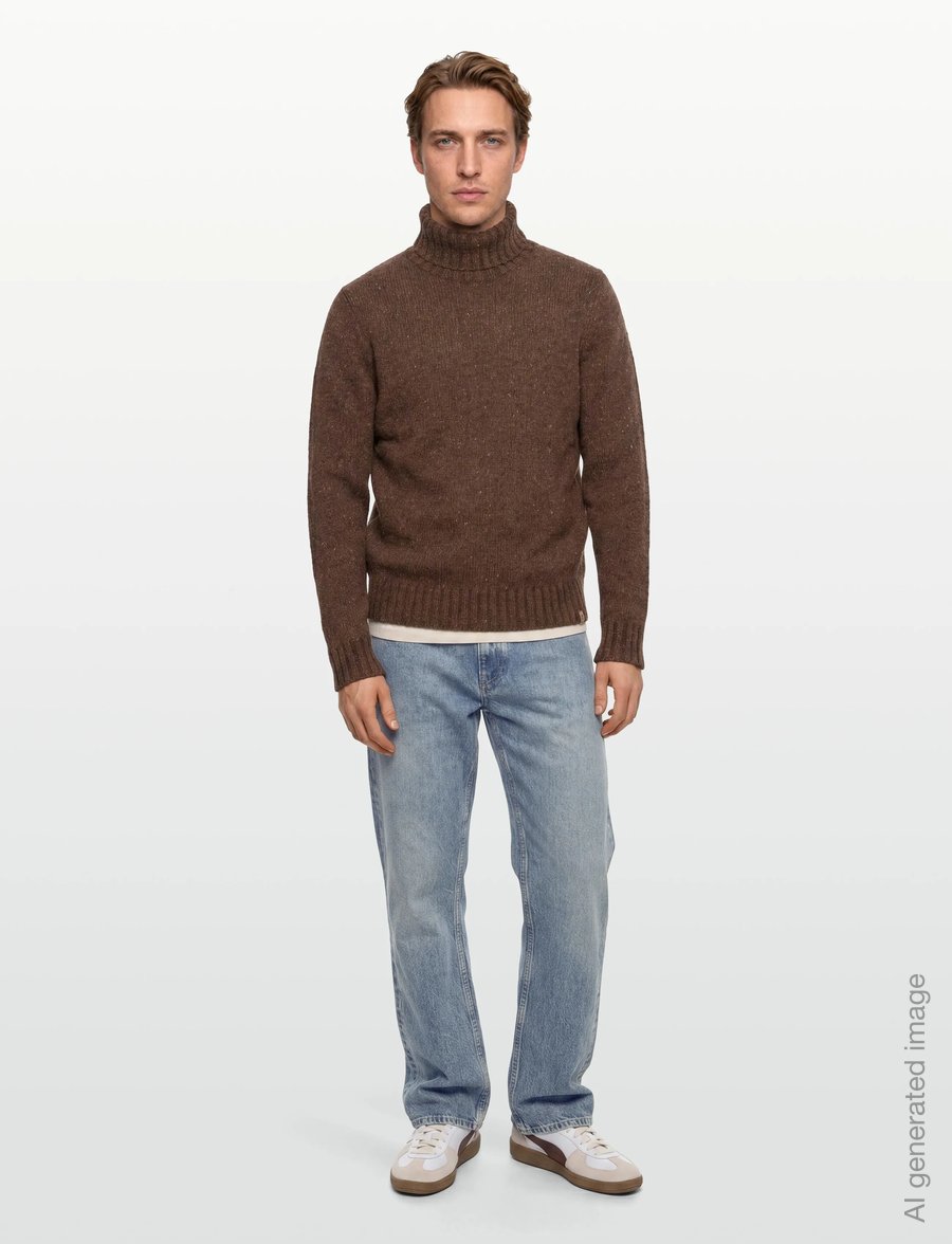 Revolution - High-neck Sweater - kõrge kaelusega - brown - 0