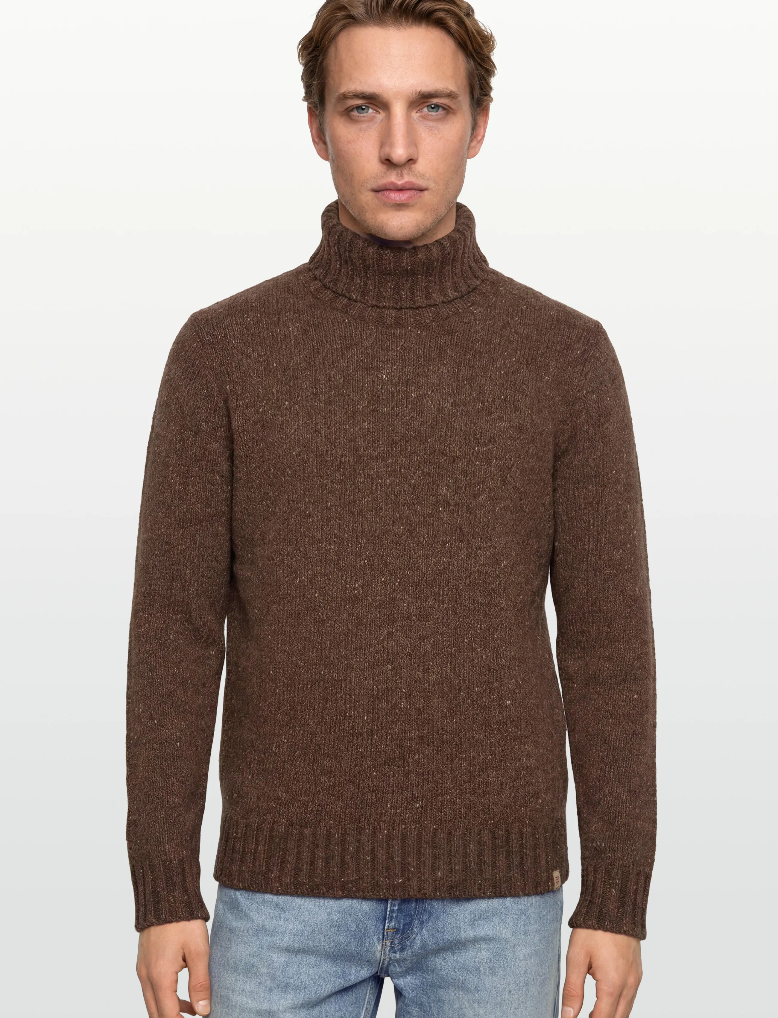 Revolution - High-neck Sweater - rullekraver - brown - 3