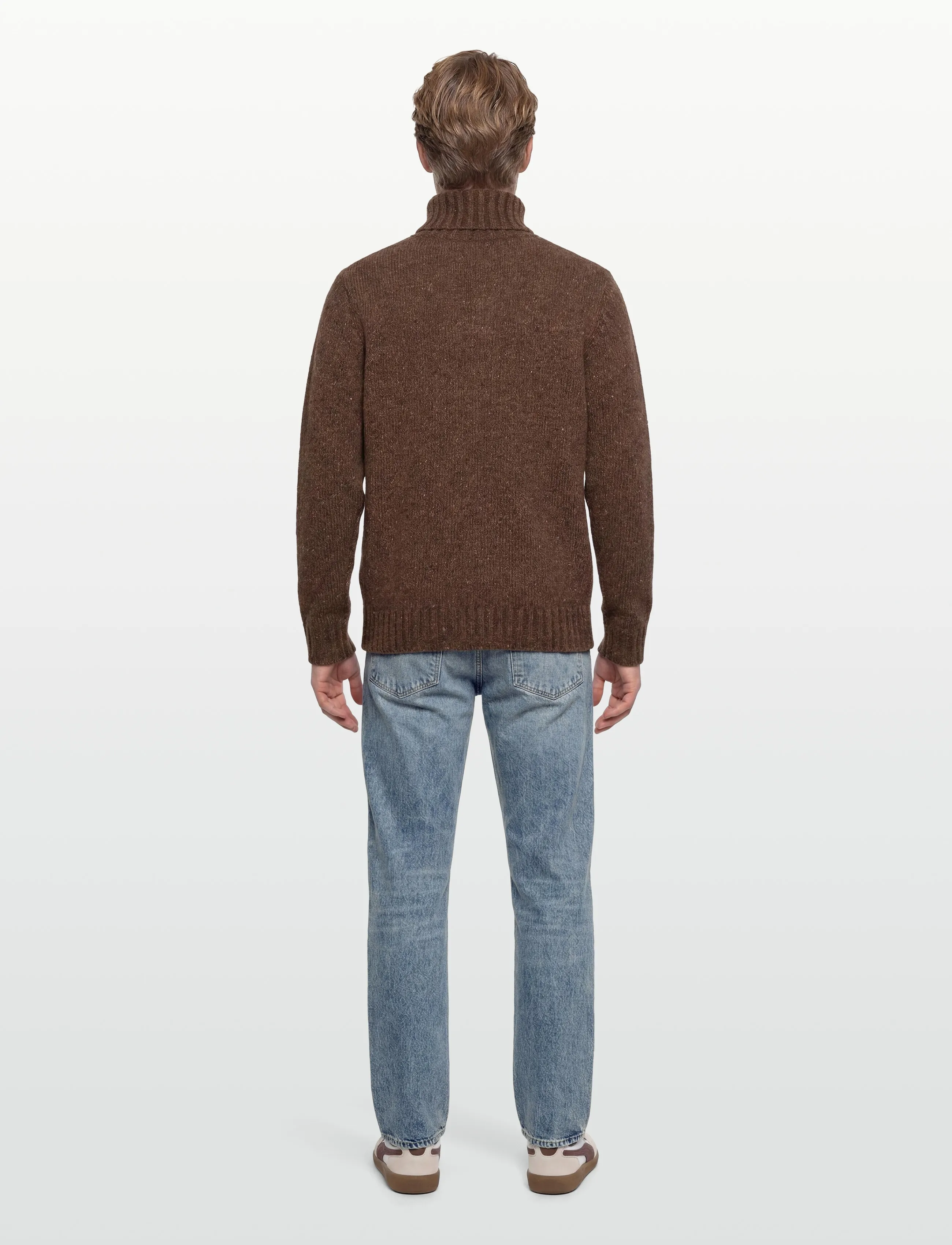Revolution - High-neck Sweater - rullekraver - brown - 4