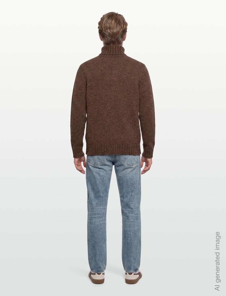 Revolution - High-neck Sweater - kõrge kaelusega - brown - 4