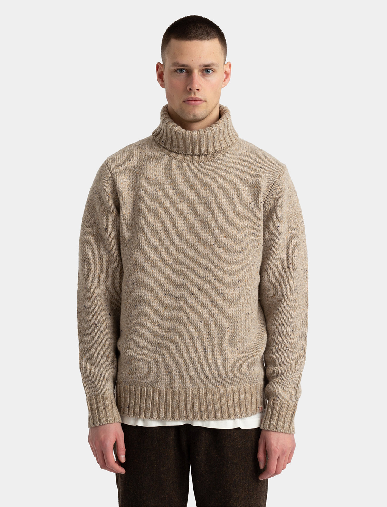 Revolution High-Neck Sweater, S, Knitwear, Beige - Turtlenecks, Männerswear