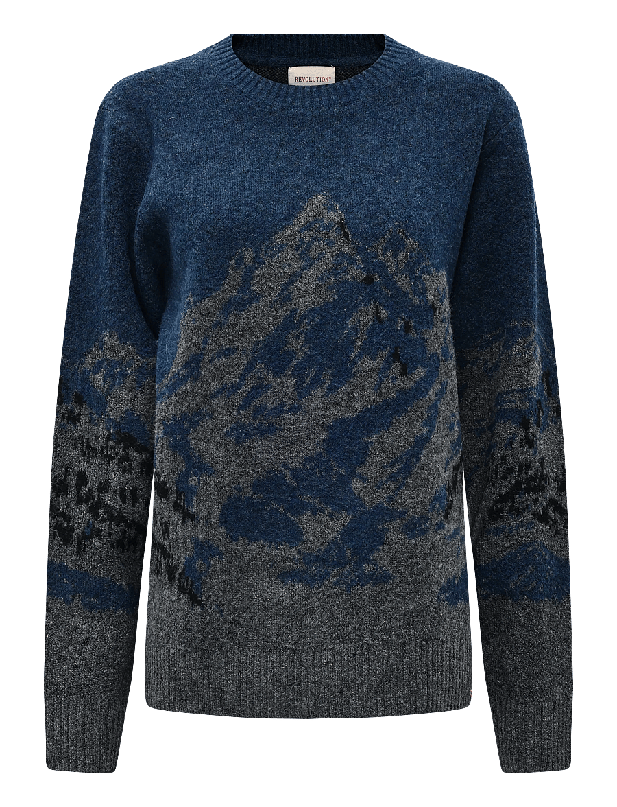 Revolution - Knit Sweater - rund hals - petrol - 0