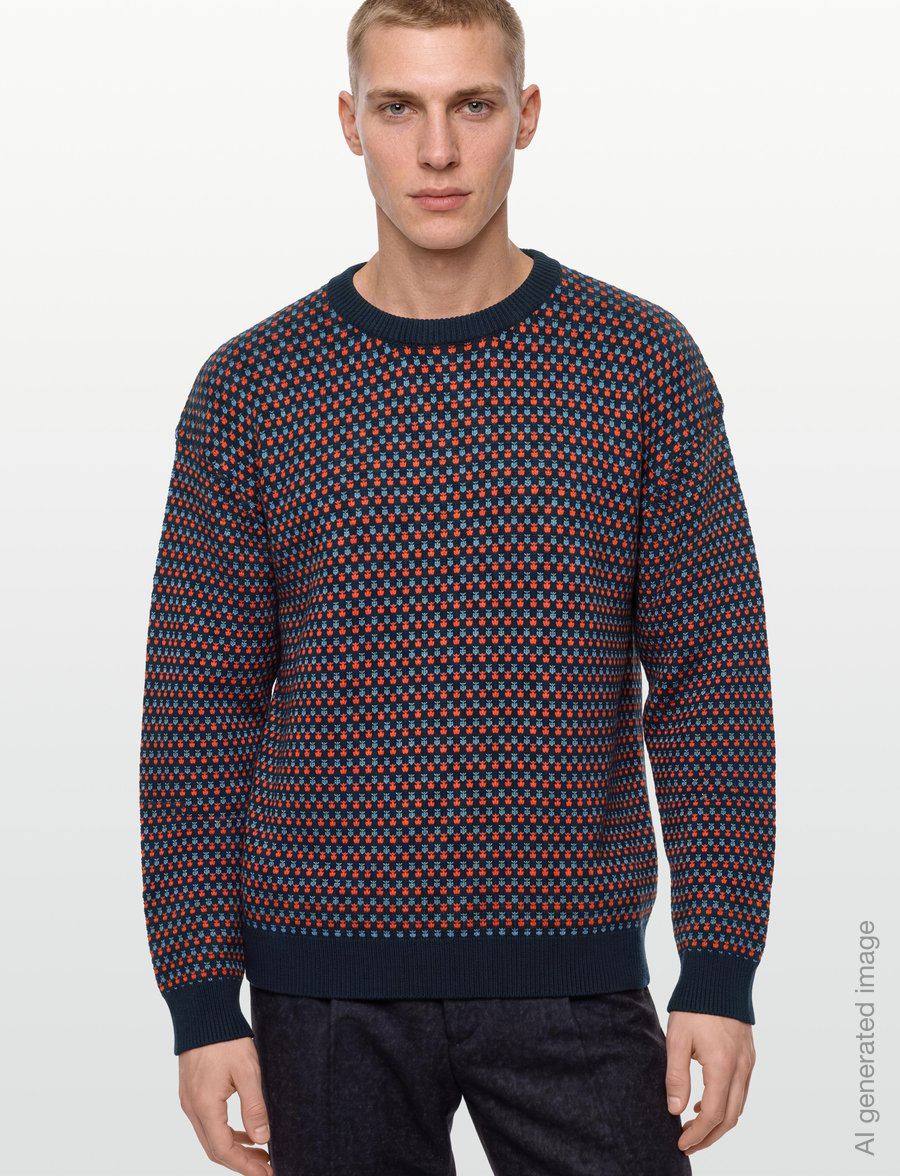 Revolution - Loose Knit Sweater - round necks - darkorange - 3