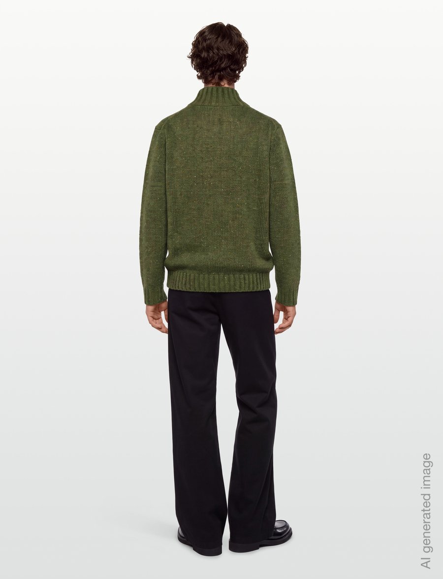 Revolution - Half-zip Knit - pullover mit halbem reißverschluss - army - 4