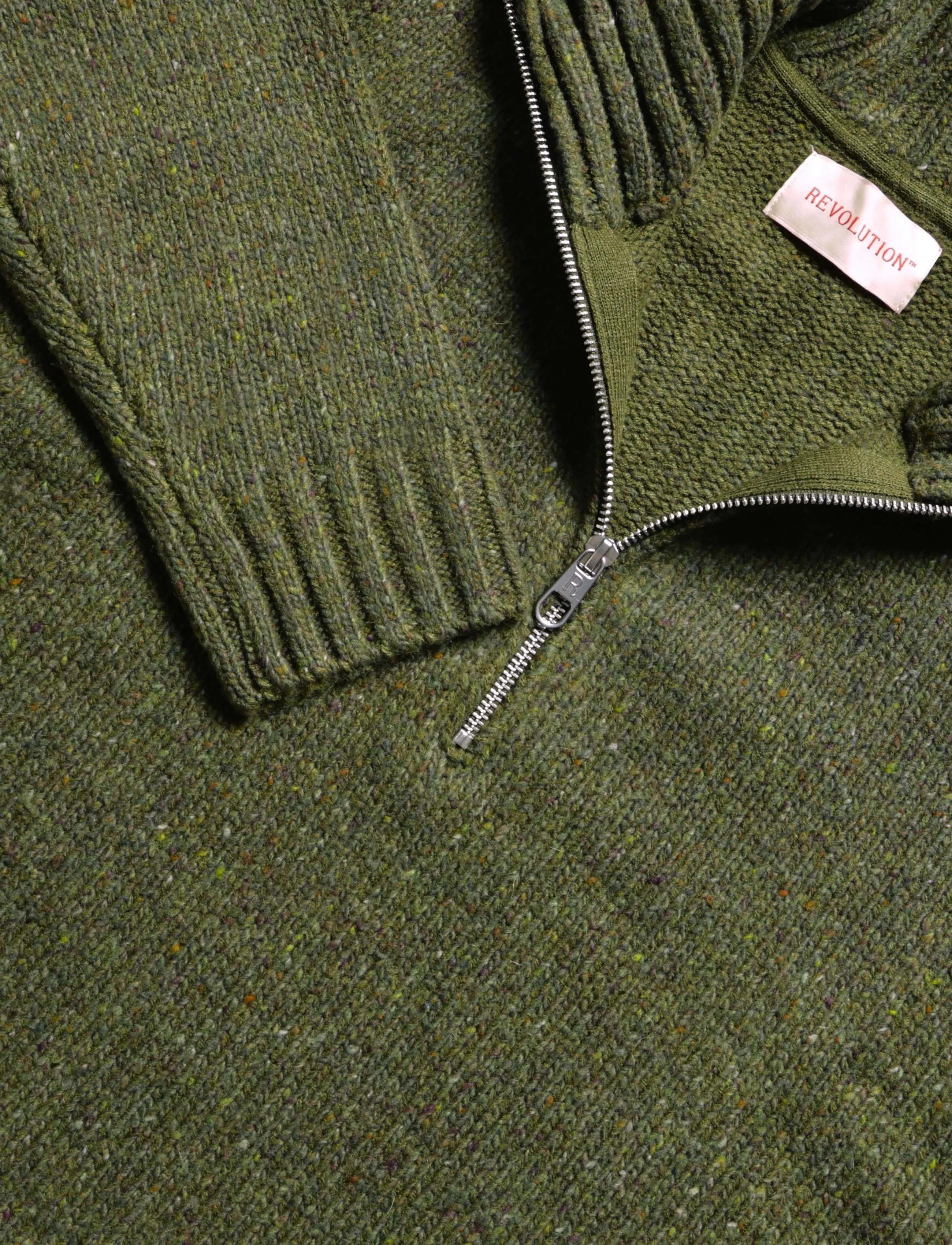 Revolution - Half-zip Knit - poolpika lukuga džemprid - army - 2