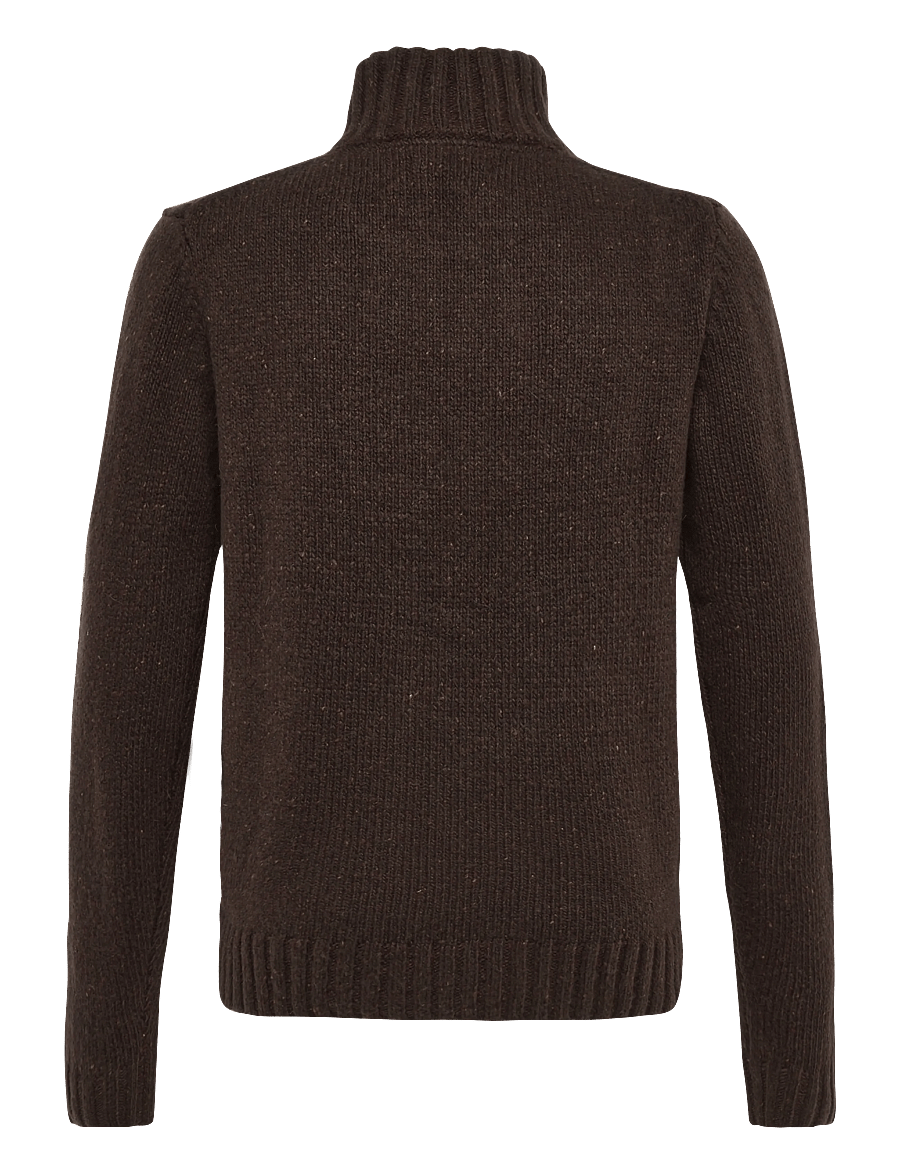 Revolution - Half-zip Knit - half zip-tröjor - darkbrown - 1