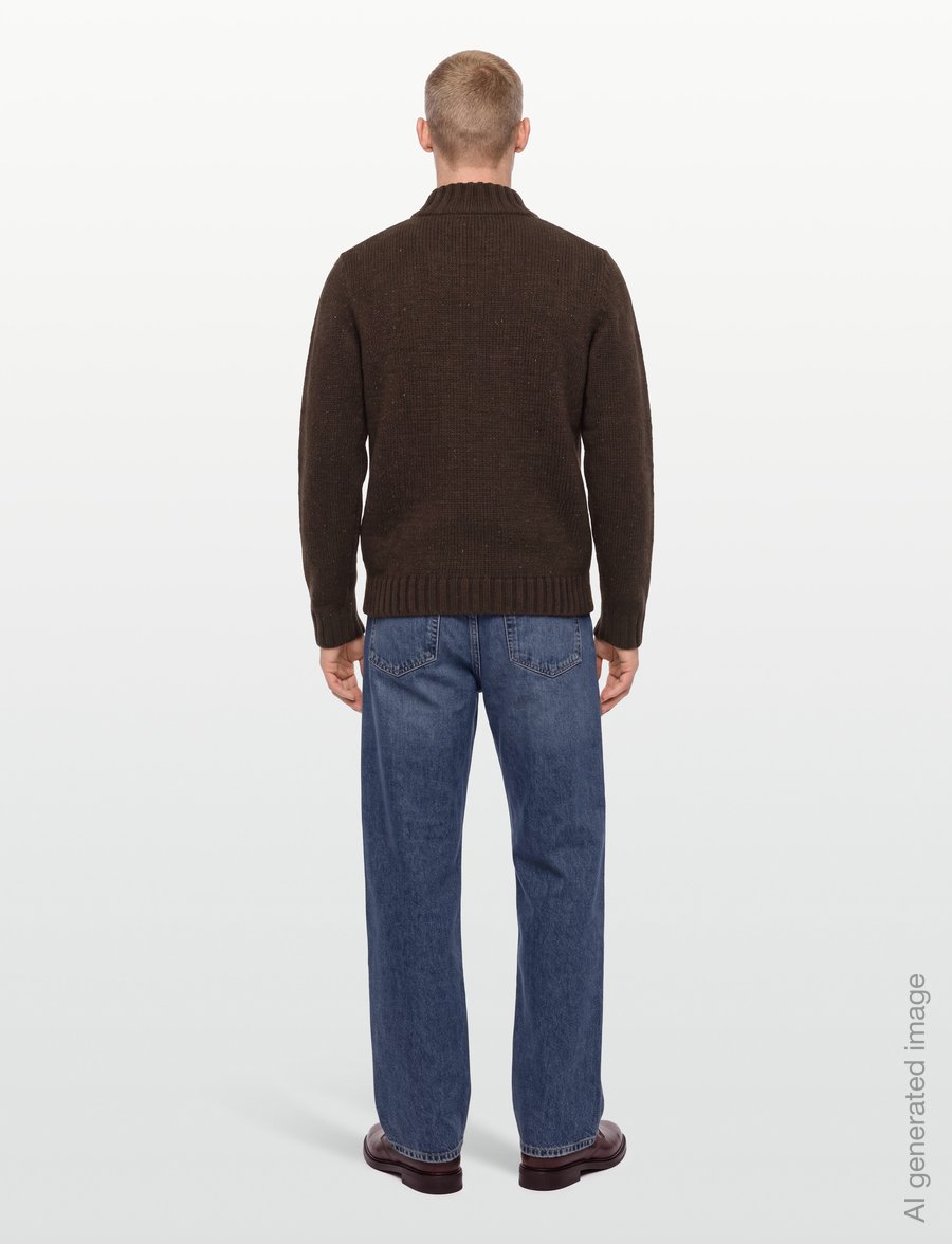 Revolution - Half-zip Knit - half zip-tröjor - darkbrown - 4