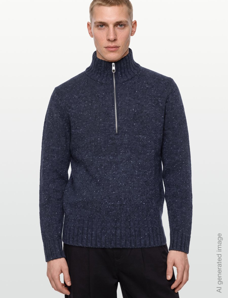 Revolution - Half-zip Knit - half zip-tröjor - navy - 3