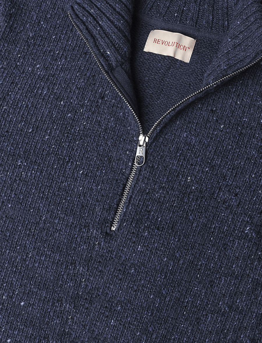 Revolution - Half-zip Knit - poolpika lukuga džemprid - navy - 2