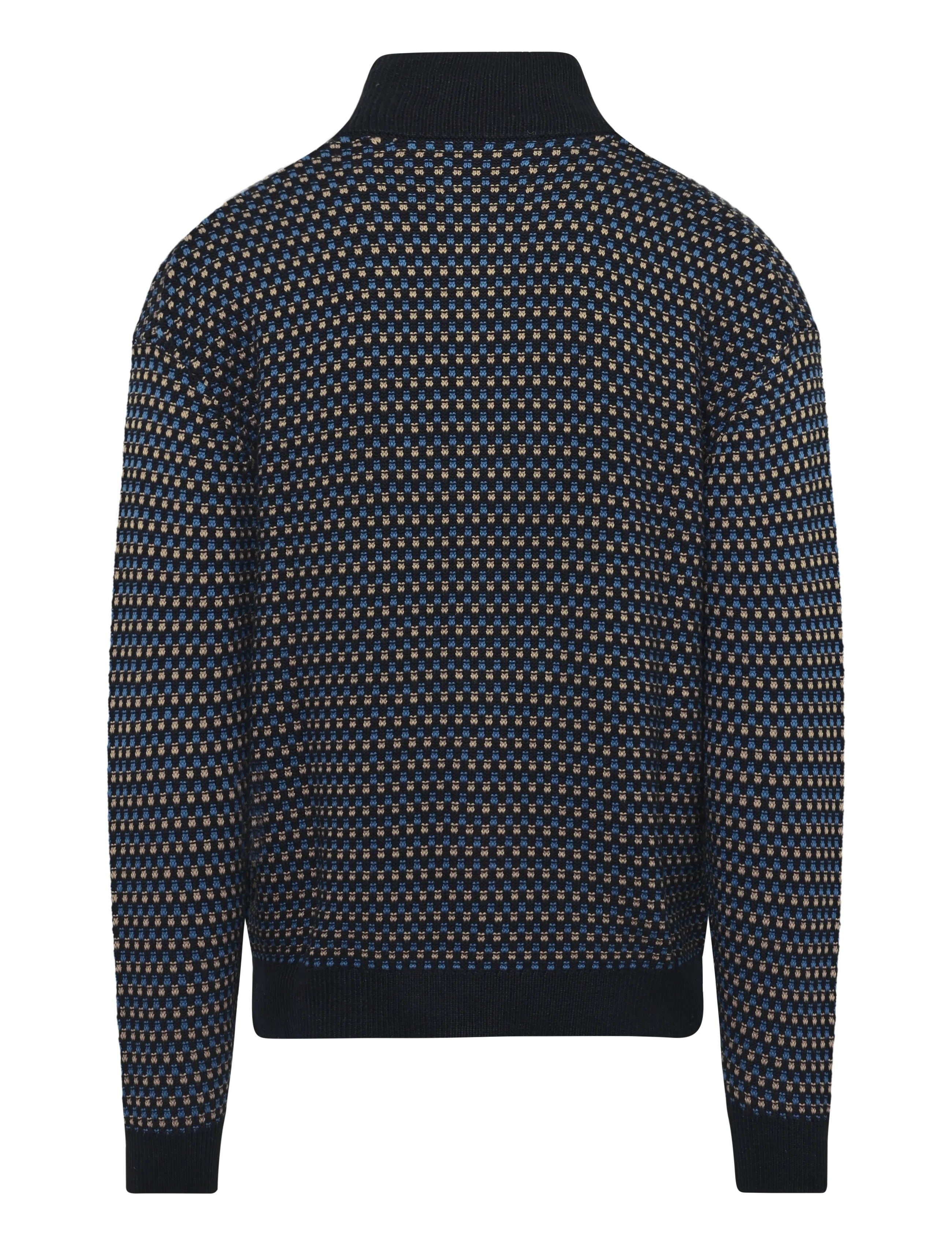 Revolution - Zipped Knit Cardigan - cardigans - blue - 1