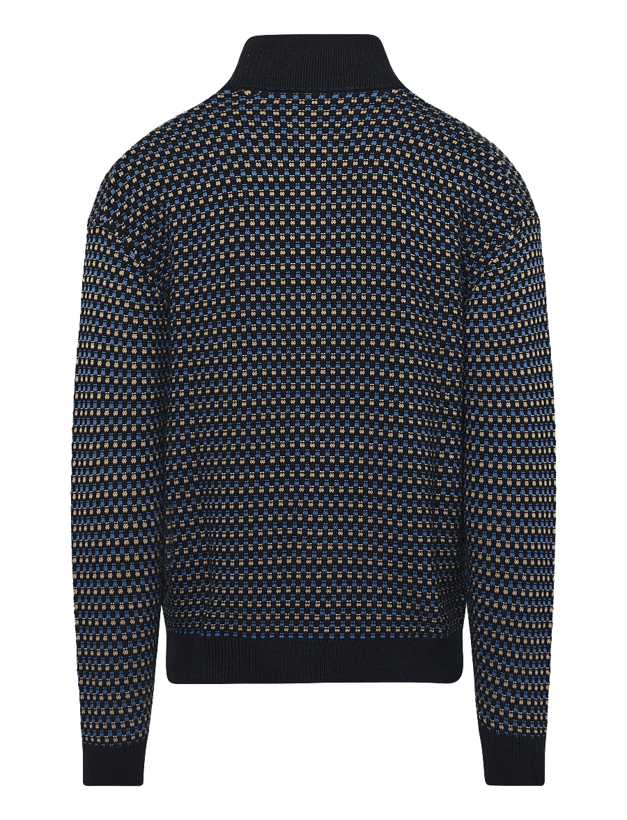 Revolution - Zipped Knit Cardigan - cardigans - blue - 1