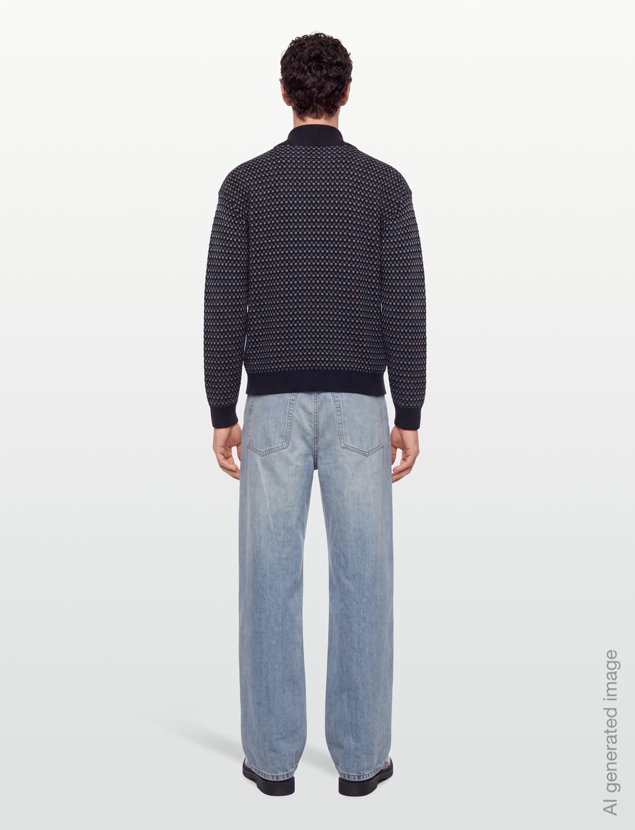 Revolution - Zipped Knit Cardigan - koftor - blue - 4