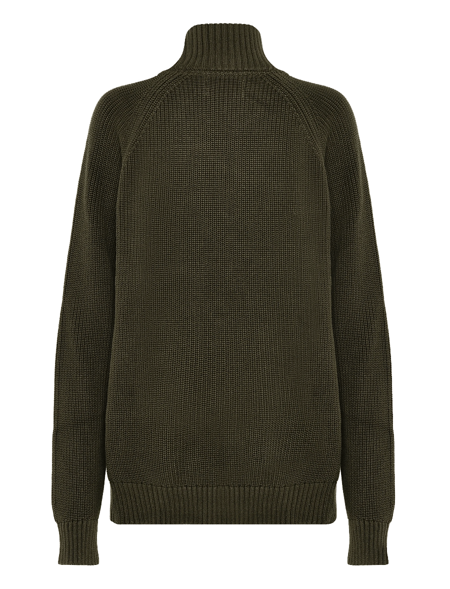 Revolution - Half-zip Knit - pullover mit halbem reißverschluss - army - 1