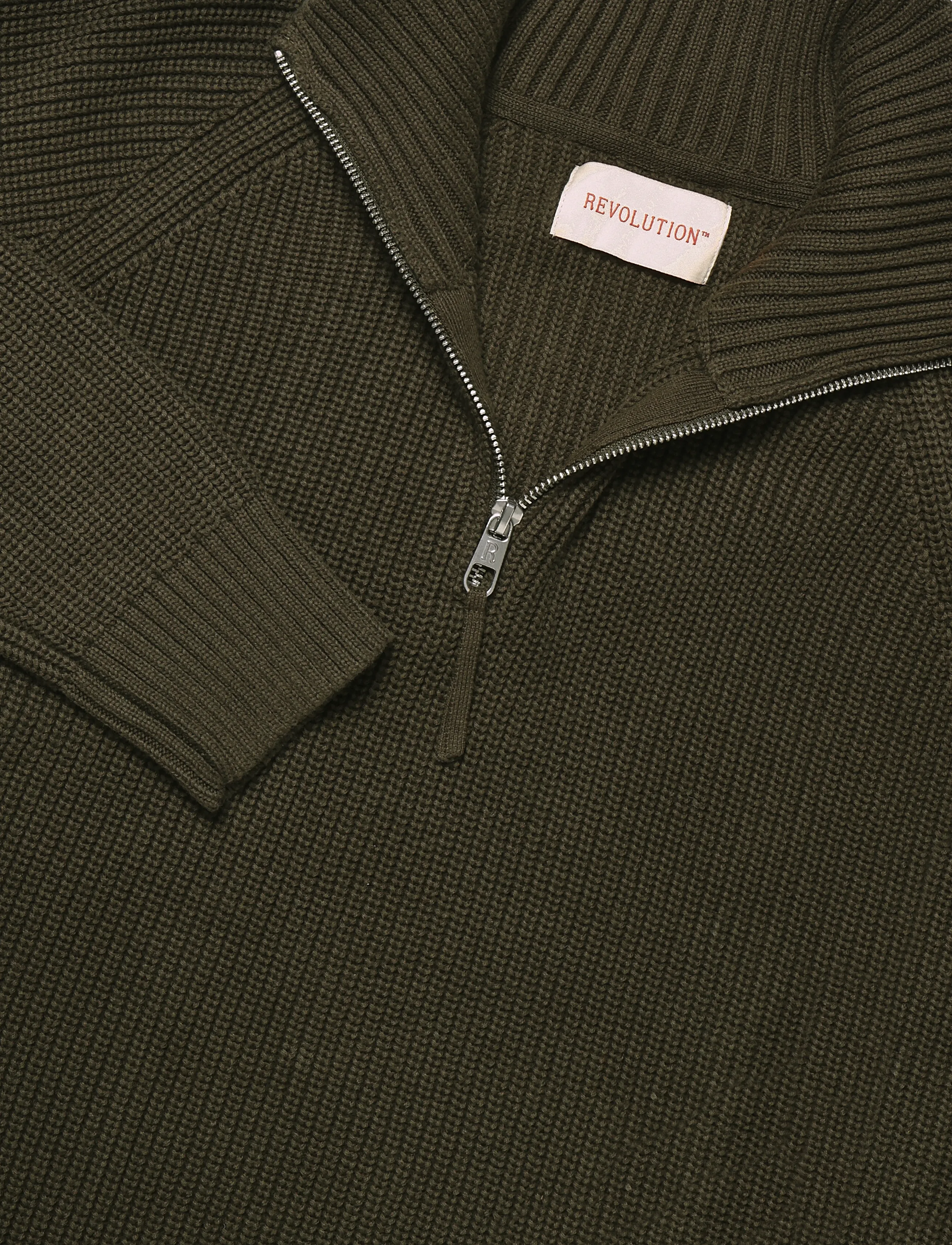 Revolution - Half-zip Knit - pullover mit halbem reißverschluss - army - 2