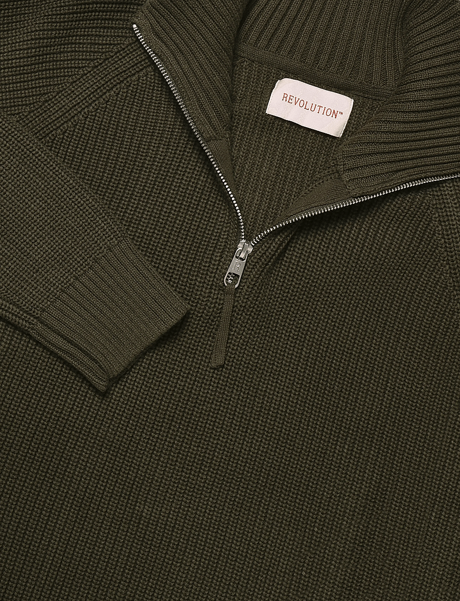 Revolution - Half-zip Knit - pullover mit halbem reißverschluss - army - 2