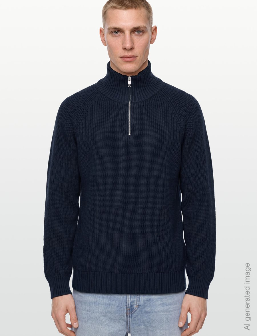 Revolution - Half-zip Knit - half zip-tröjor - navy - 3