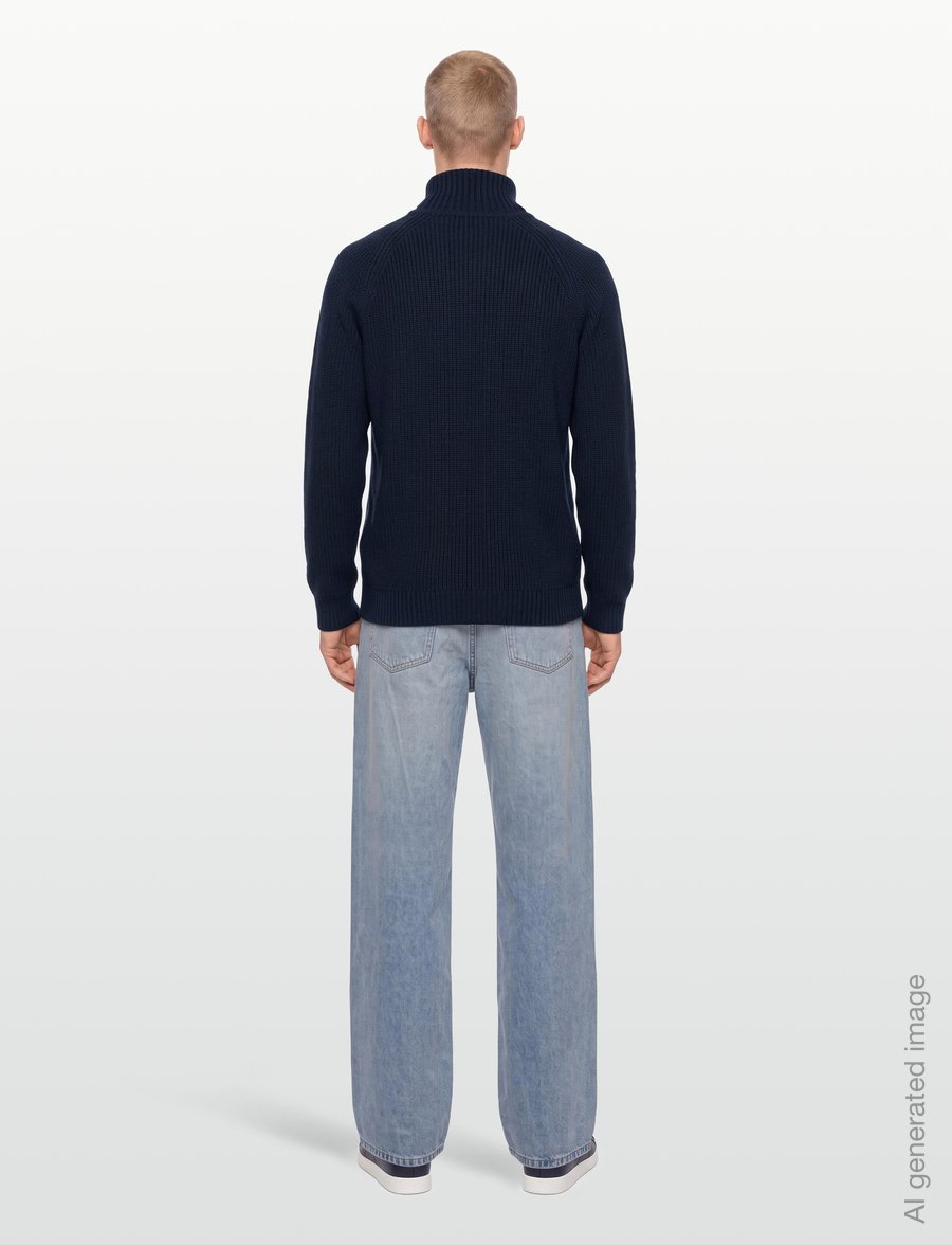 Revolution - Half-zip Knit - half zip-tröjor - navy - 4