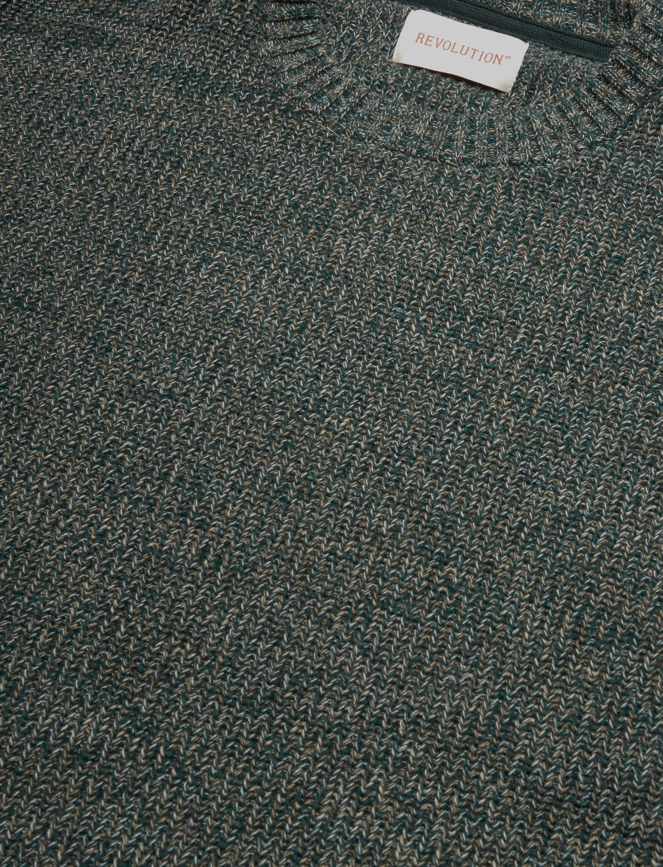 Revolution - Loose Knit Sweater - rund hals - darkgreen - 2