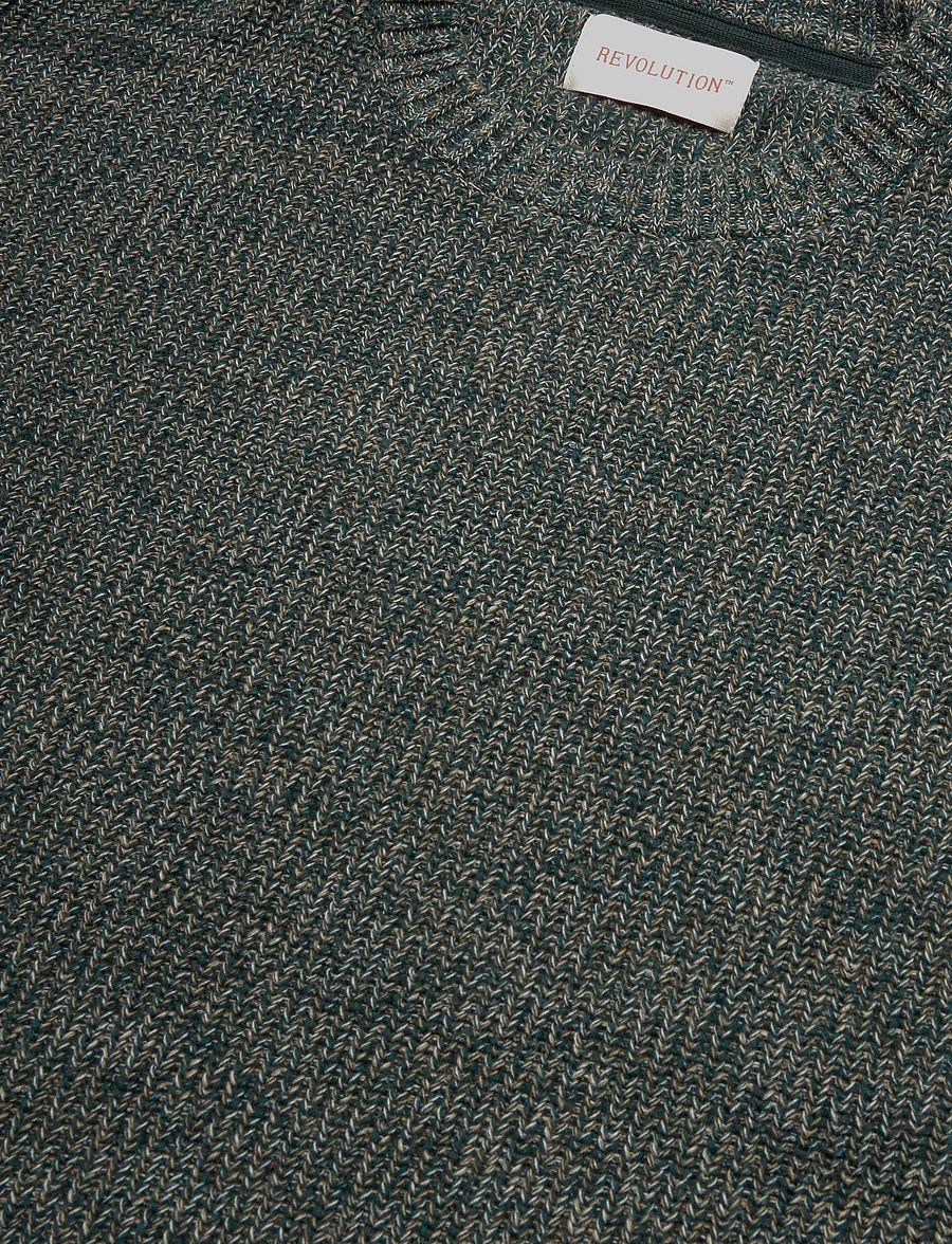 Revolution - Loose Knit Sweater - rund hals - darkgreen - 2