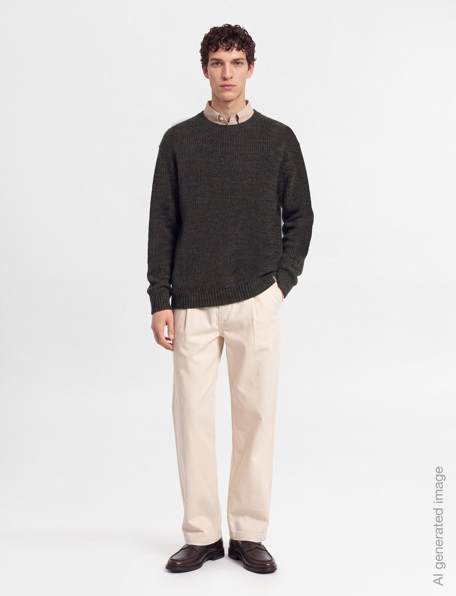 Revolution - Loose Knit Sweater - round necks - navy - 0