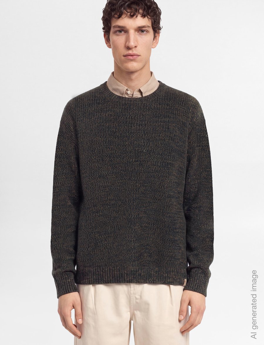 Revolution - Loose Knit Sweater - round necks - navy - 3