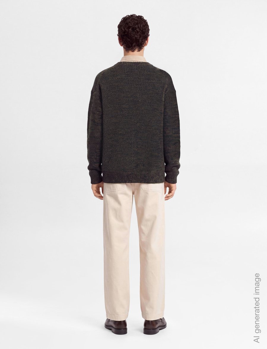Revolution - Loose Knit Sweater - round necks - navy - 4