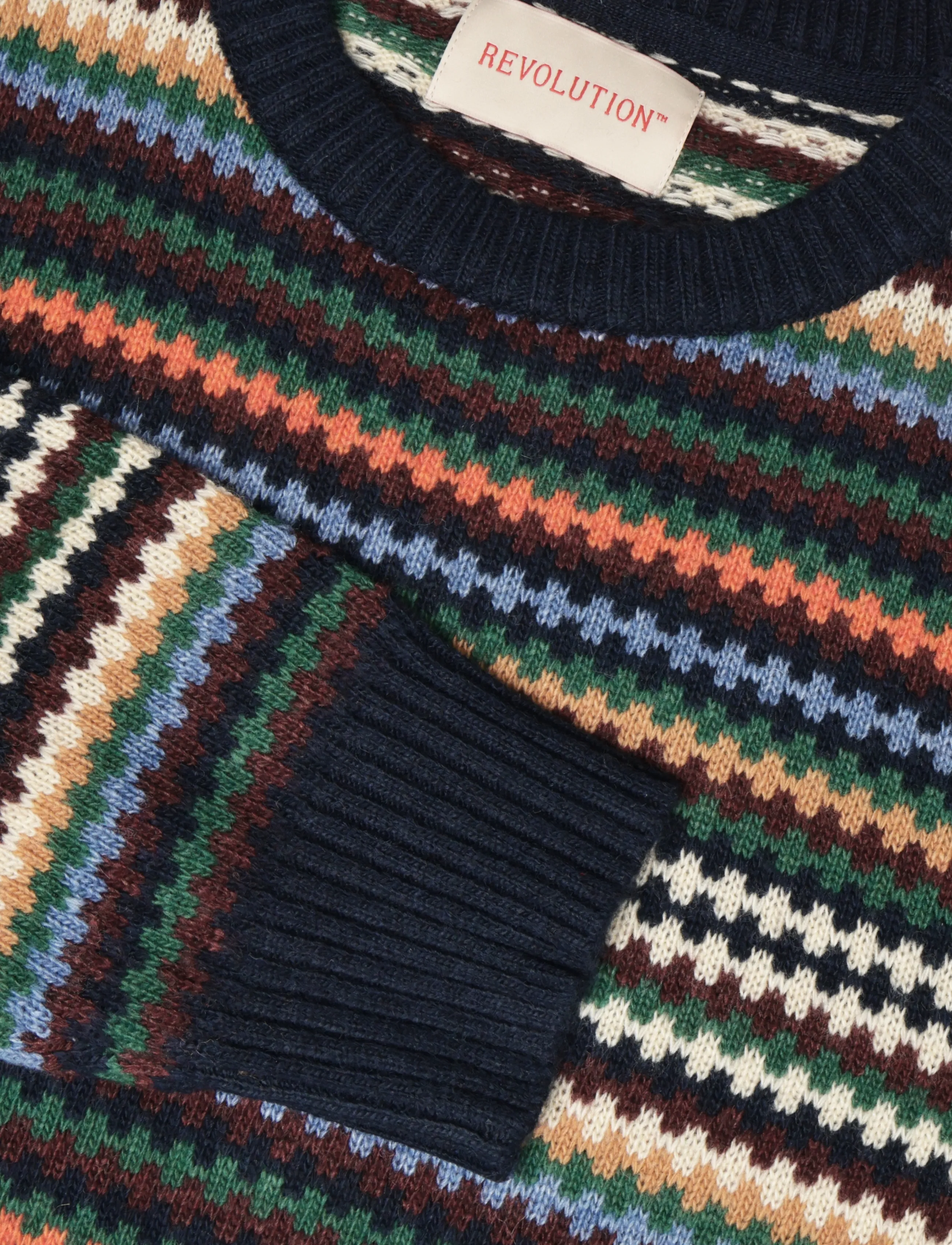 Revolution - Knit Sweater - rund hals - navy - 2