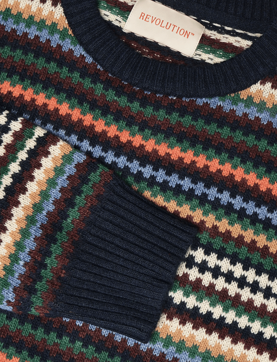 Revolution - Knit Sweater - rund hals - navy - 2