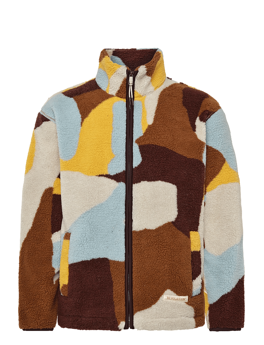 Revolution - Printed Teddy Jacket - herbstjacken - brown - 0
