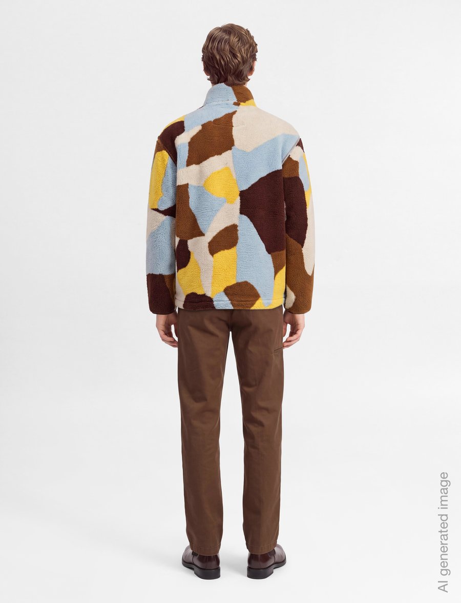 Revolution - Printed Teddy Jacket - teddy-pusad - brown - 4