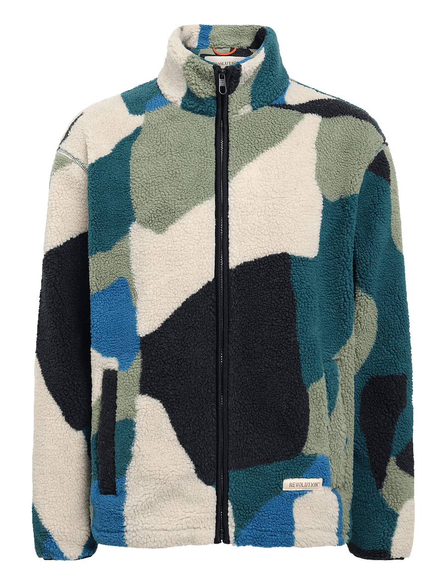 Revolution - Printed Teddy Jacket - green - 0