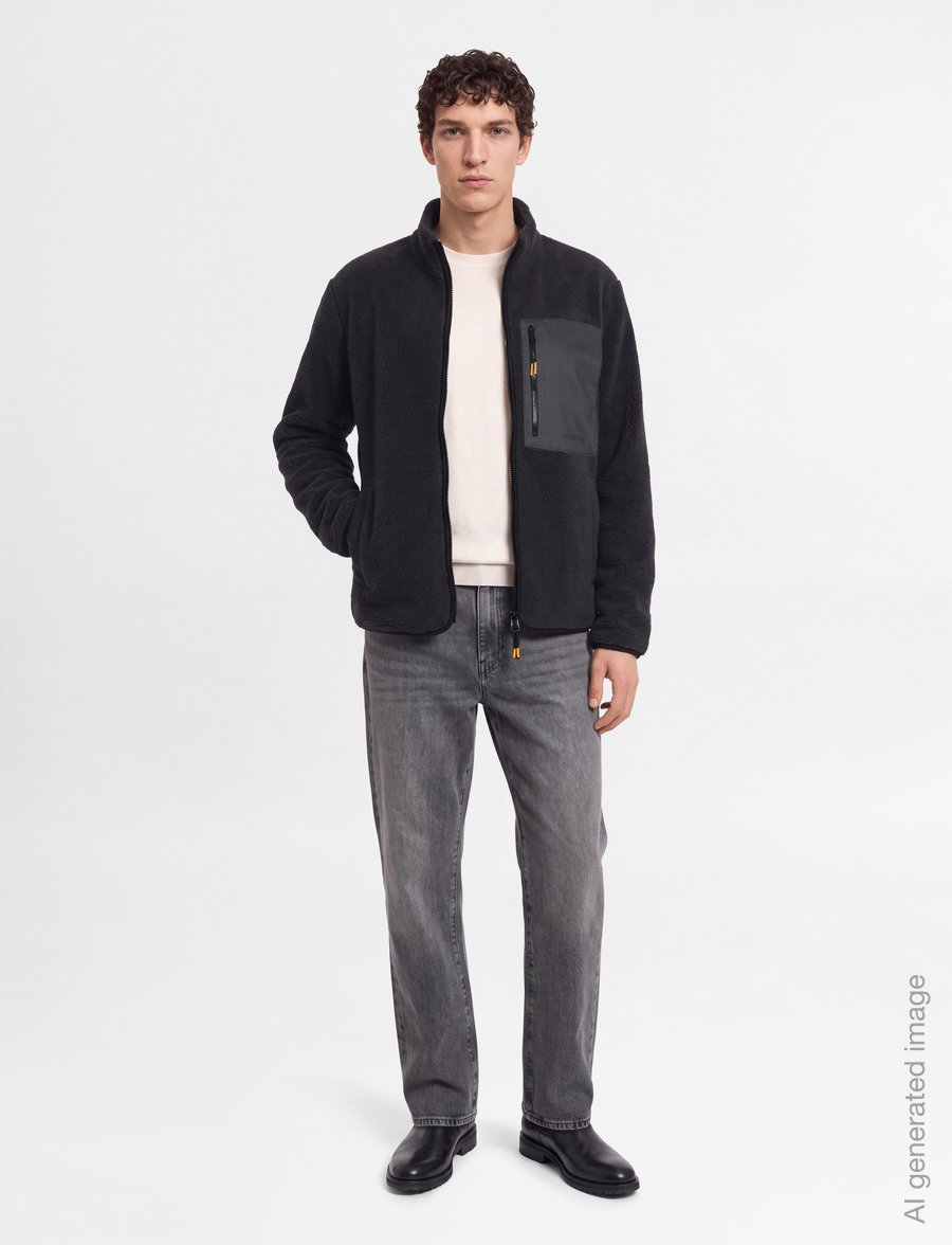 Revolution - Pocket Teddy Jacket - fleece-pullover - darkgrey - 0