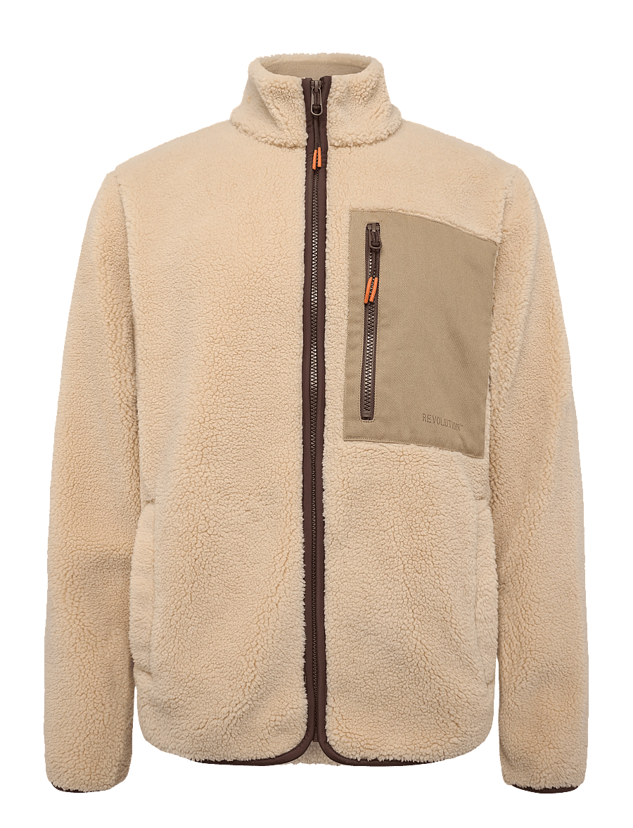 Revolution - Pocket Teddy Jacket - fall jackets - offwhite - 0