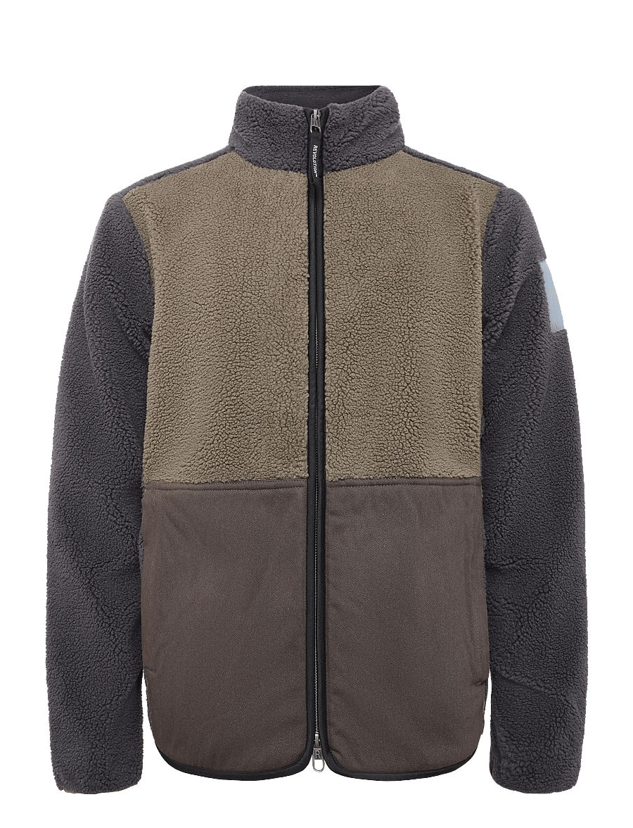 Revolution - Blocked Teddy Jacket - hybrid-jacken - darkgrey - 0