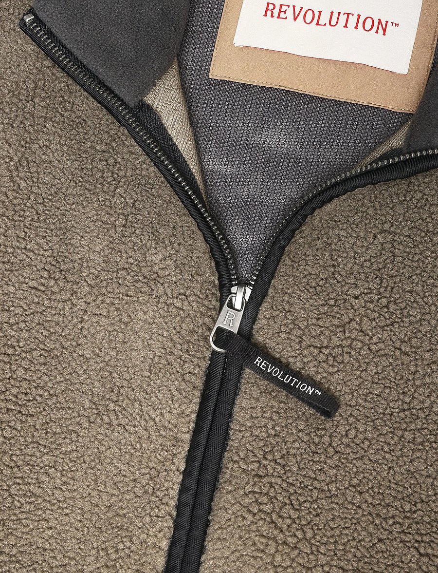 Revolution - Blocked Teddy Jacket - hybrid-jacken - darkgrey - 2