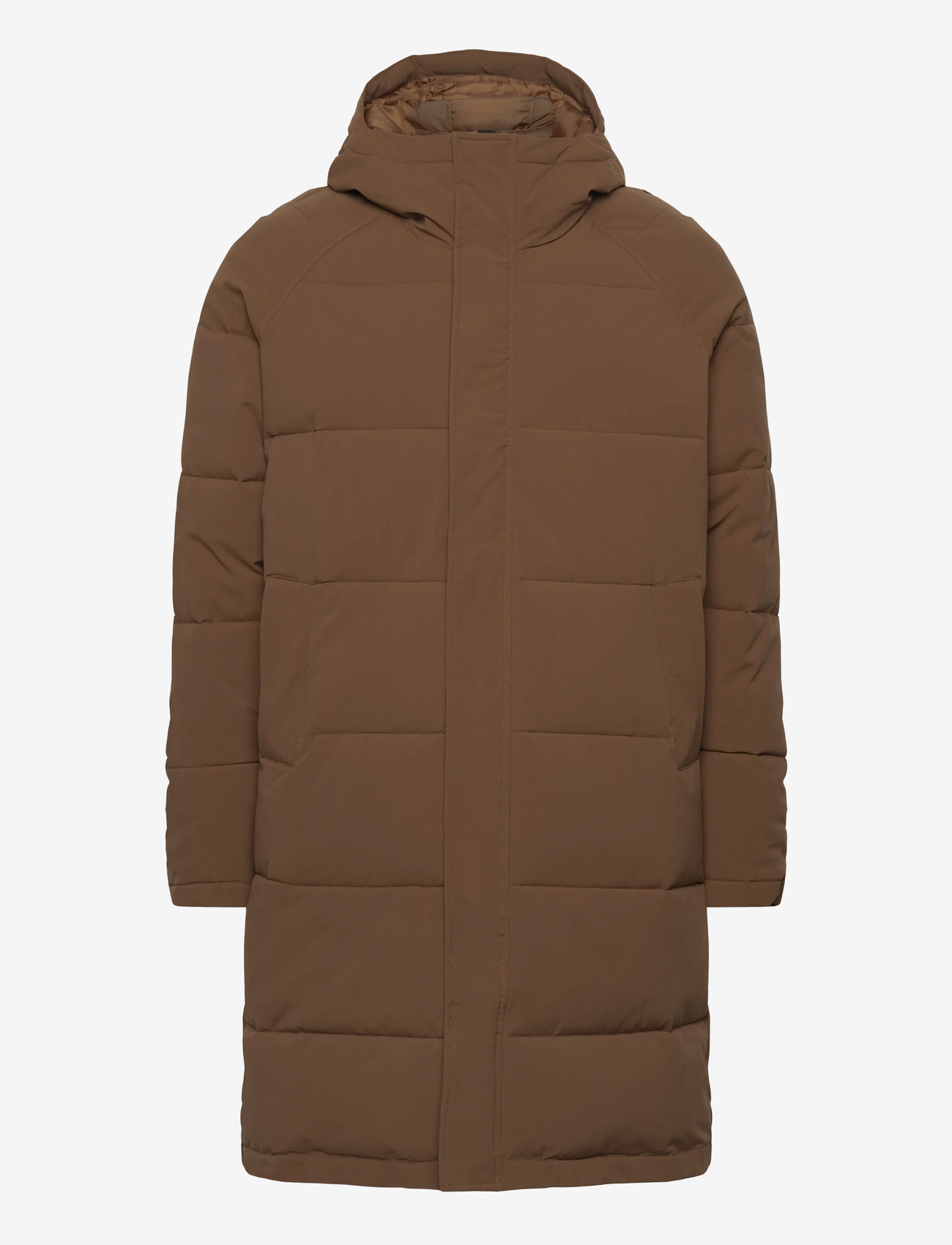 Revolution - Long Puffer Jacket - vinterjackor - brown - 0
