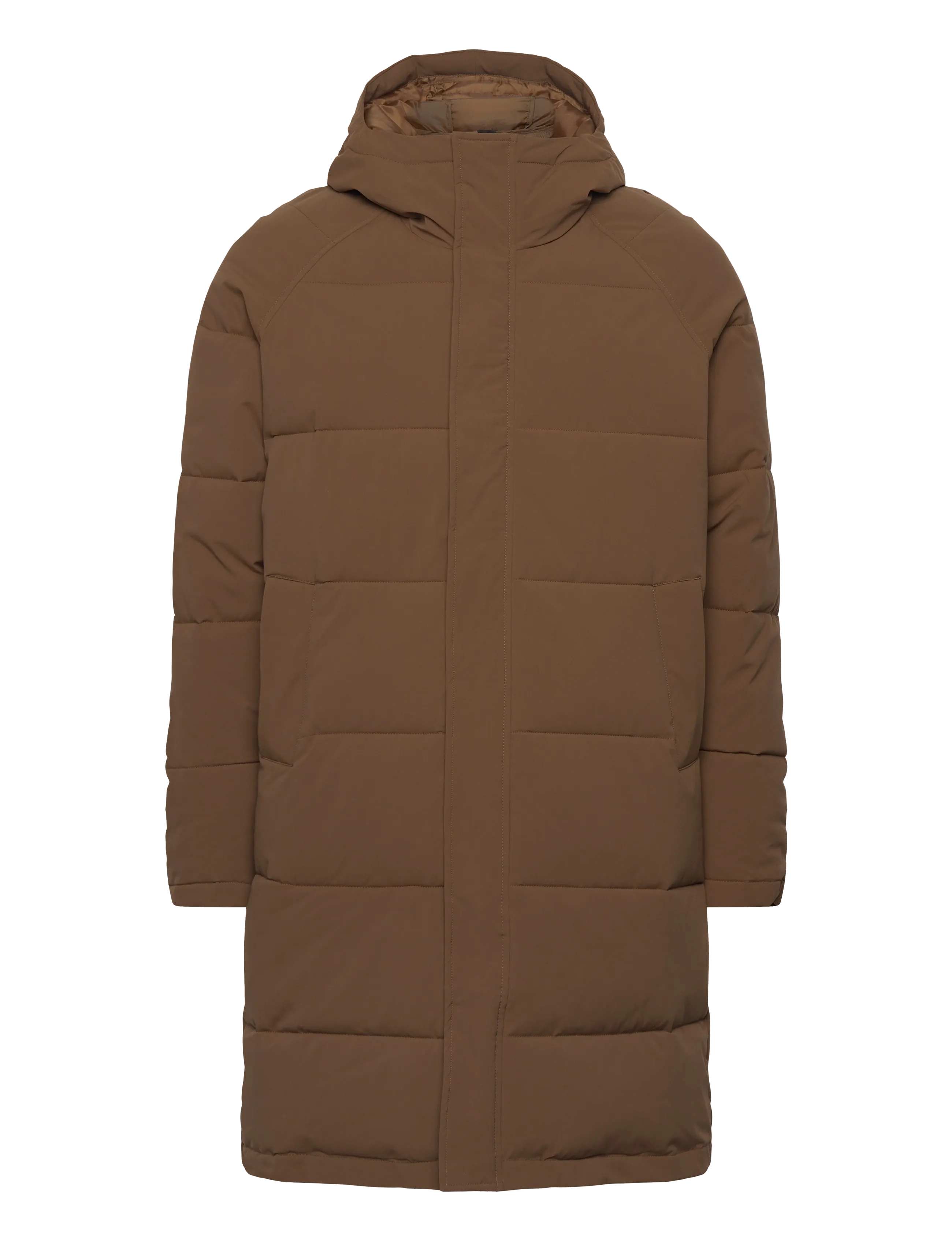 Long Puffer Jacket - BROWN