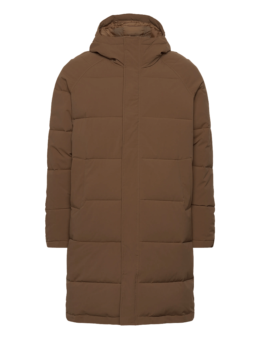 Revolution - Long Puffer Jacket - voodriga joped - brown - 0