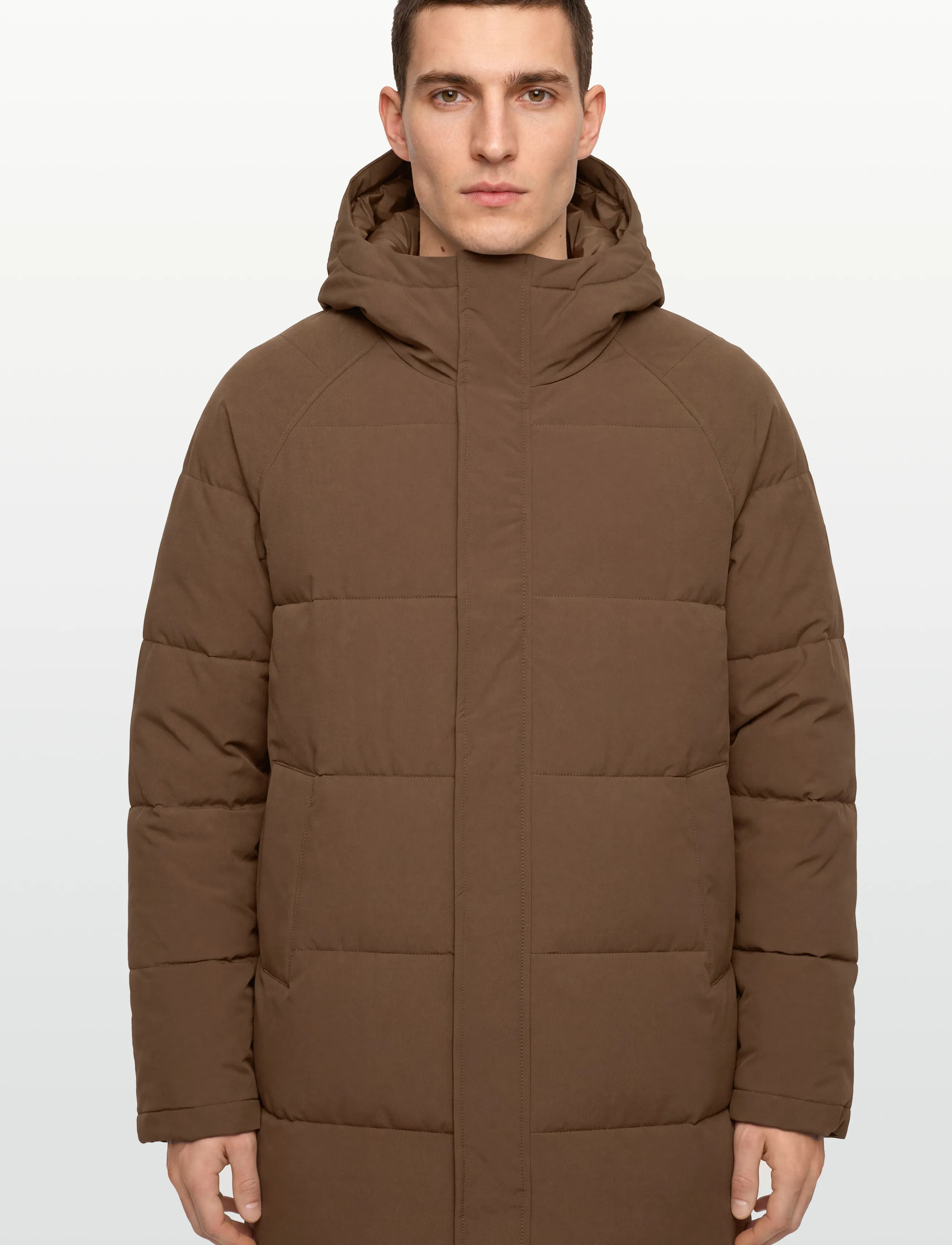 Revolution - Long Puffer Jacket - daunenjacken - brown - 3