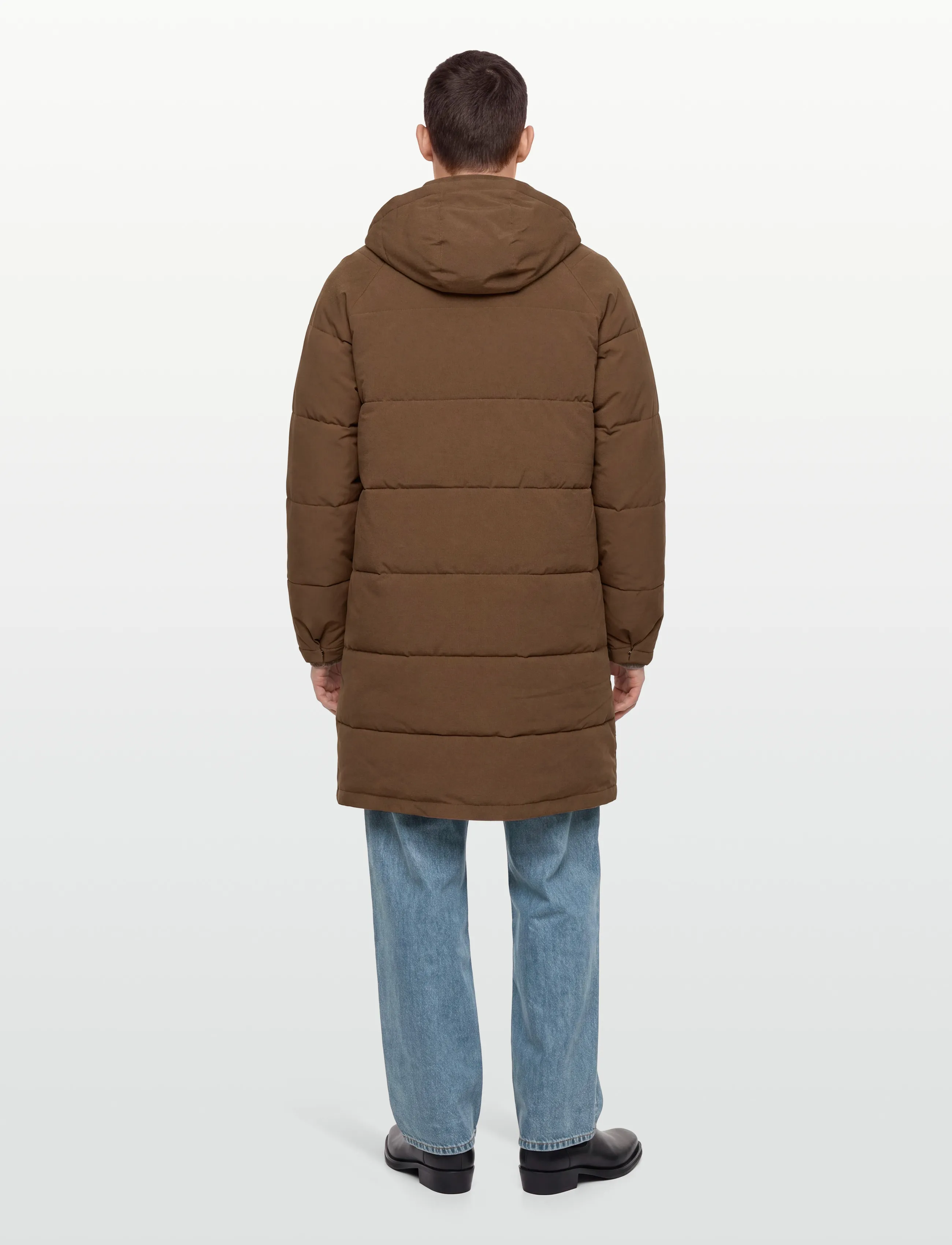 Revolution - Long Puffer Jacket - daunenjacken - brown - 4