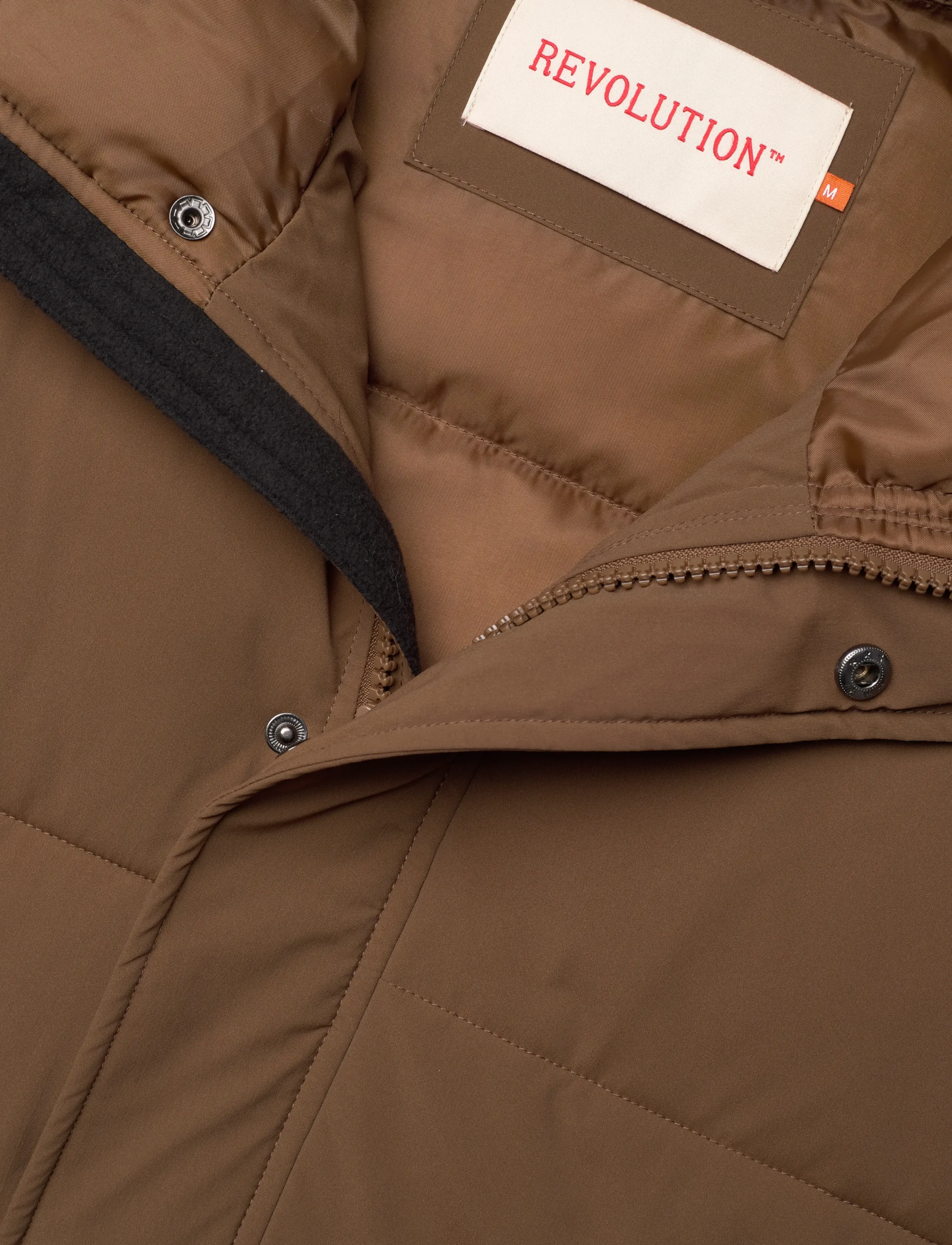 Revolution - Long Puffer Jacket - padded jackets - brown - 2