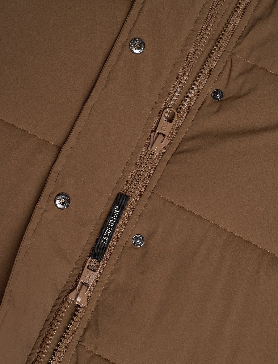 Revolution - Long Puffer Jacket - voodriga joped - brown - 3