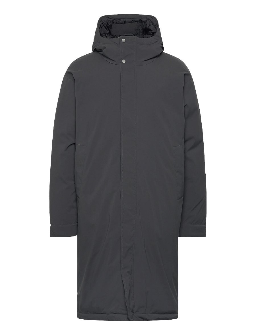 Revolution - Long Puffer Jacket - parkas - darkgrey - 0